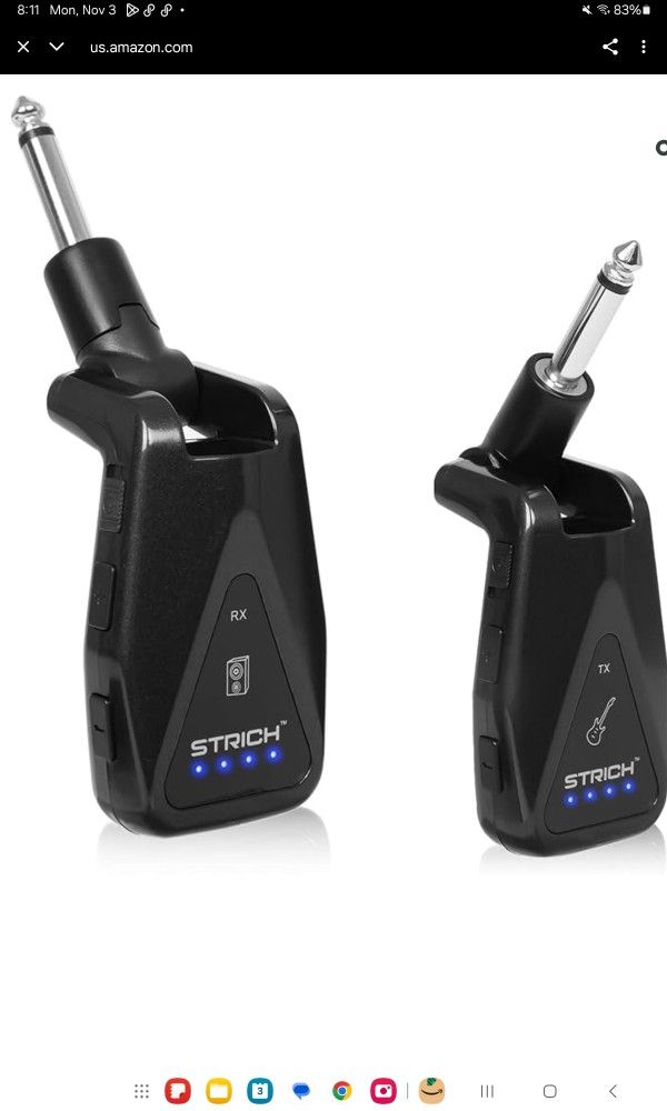 G1 Wireless Guitar System UHF Channel Rechargeable Audio (40)