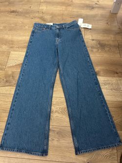 Wide Leg Blue Denim Jeans with Tags H&M $15 firm