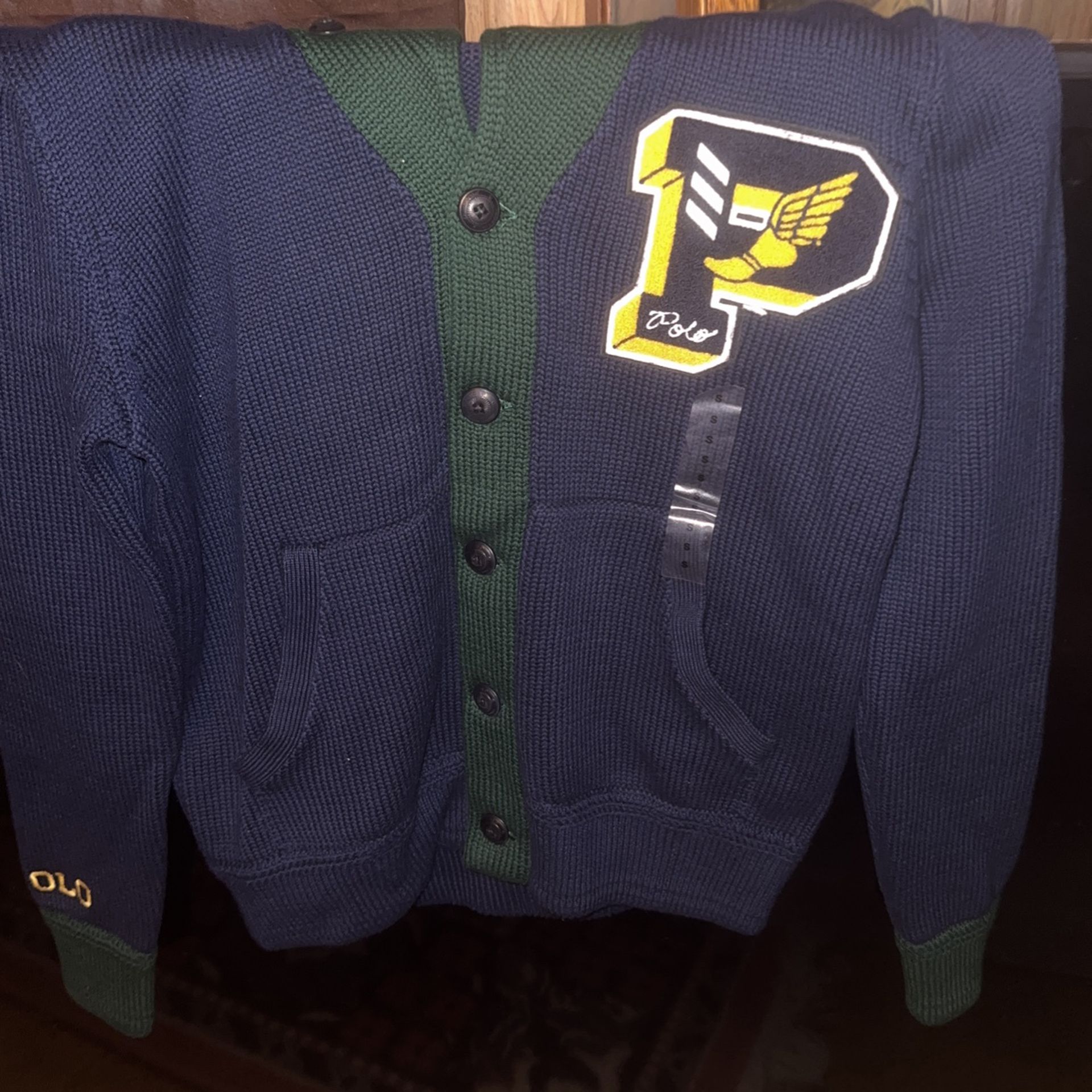 P Wing Polo R. Lauren Sweater Size S/p