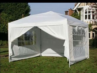 10x10 White Gazebo Wedding Party Tent Canopy With Windows & Sidewalls - (FOR SALE) Carpa g3