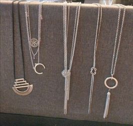 Silver-Tone Necklace Bundle – Set of 5