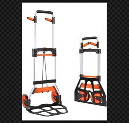 New!!! Dolly Cart, 340lb Aluminum Folding Hand Truck with Swivel Handle, Heavy Duty Utility Dolly Foldable Trolley with Elastic Cord,