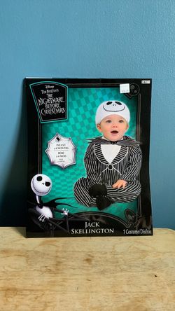 HALLOWEEN NIGHTMARE BEFORE CHRISTMAS JACK SKELLINGTON BABY INFANT SIZE 3-6 MONTHS COSTUME