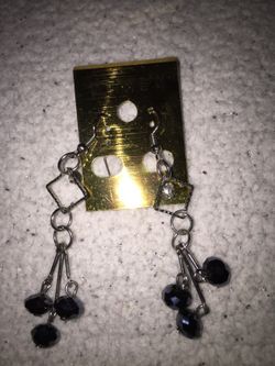 Silver and Blue Earrings
