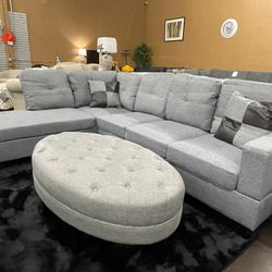 Gray Sectional with Accent Pillows