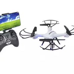 SKY RIDER Pro Quadcopter Drone with Wi-Fi Camera, Remote and Phone Holder, White