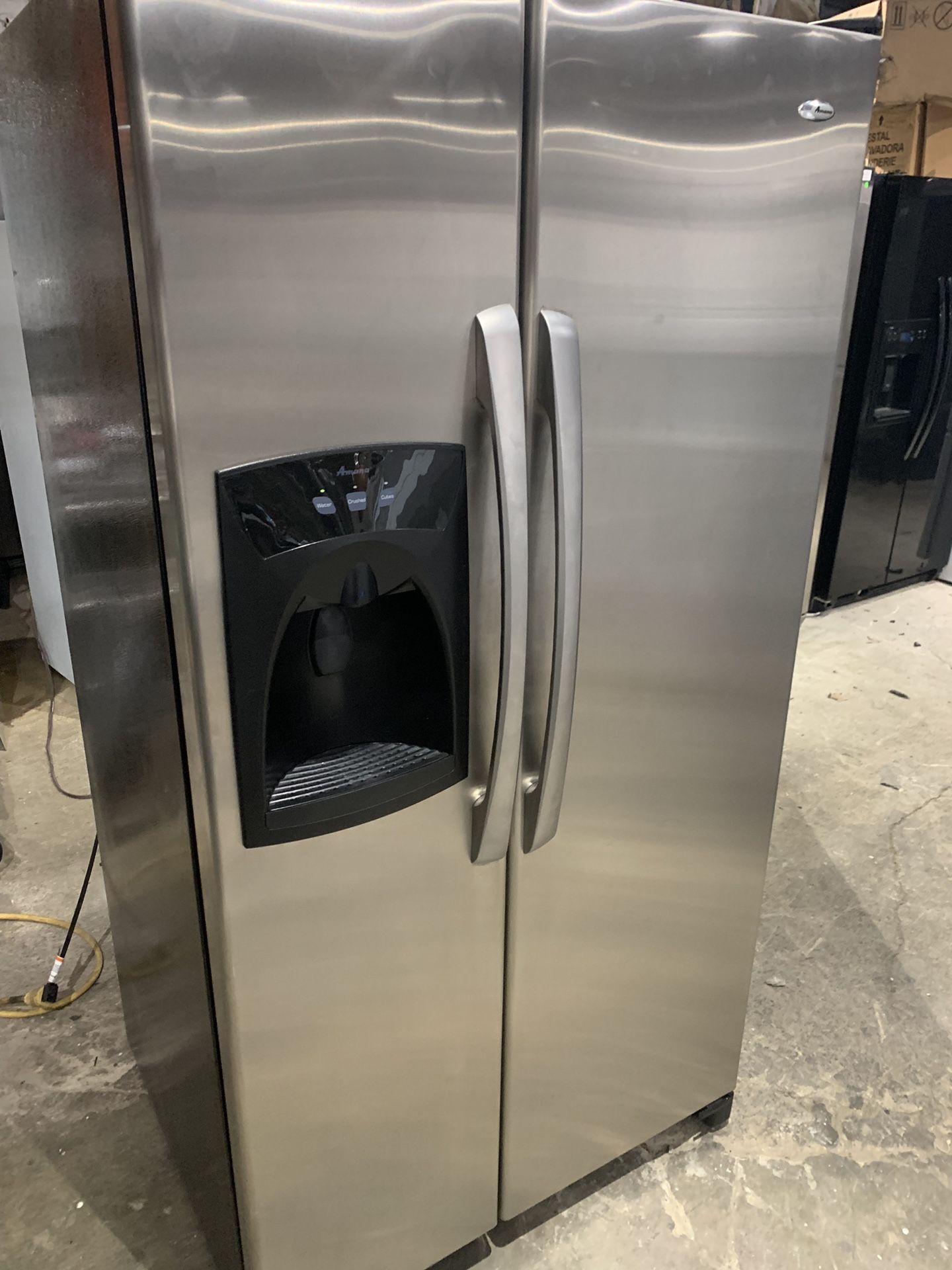 Amana refrigerator 36 x 69 stainless steel works perfect clean 60 days warranty