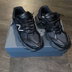 New Balance 9060 Triple Black Leather