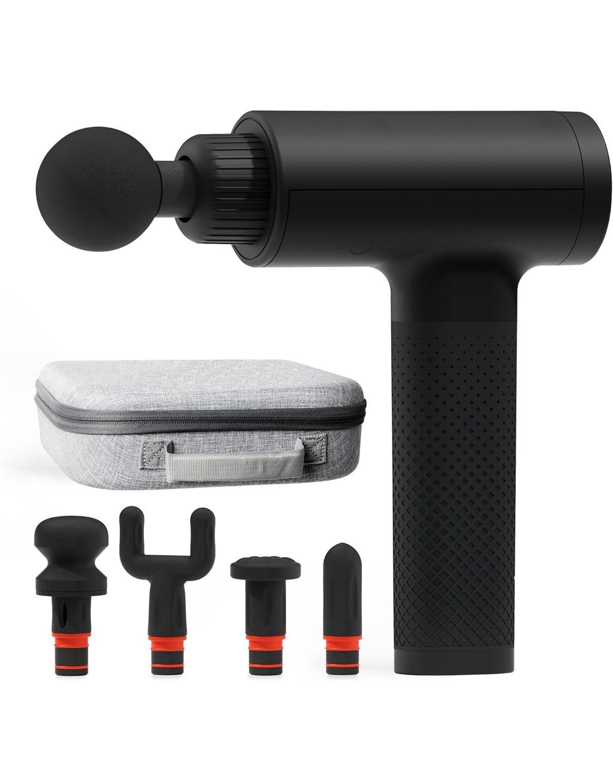 Sharper Image Powerboost Massage Gun – Targeted Muscle Recovery & Pain Relief | Quiet, Ergonomic Deep Tissue Massager | 5 Versatile Attachments & 6 Ad