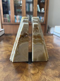 Banded Onyx Bookends 