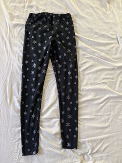 Faded Glory Black Snowflake Leggings - Size Small (4-6)