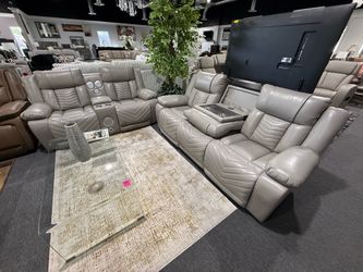 2 PC RECLINER SOFA AND LOVESEAT WITH SPEAKERS  AND LED LIGHTS