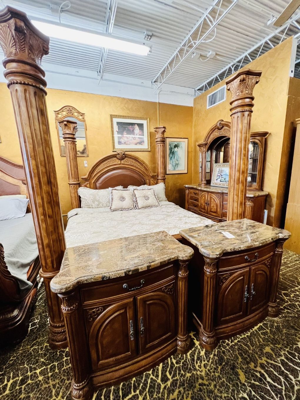 AICO By Michael Amini MONTE CARLO Brown 5pcs Bedroom Set - NY