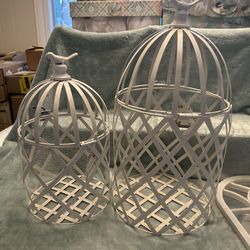 Beautiful white bird cages for home decor, spring decorations, bedrooms, gardens & more