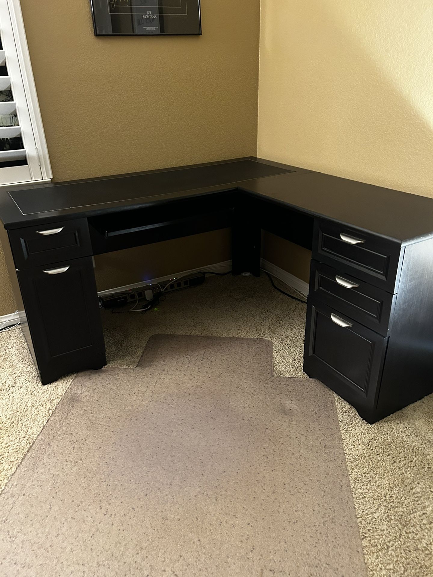 L Shape Black Desk