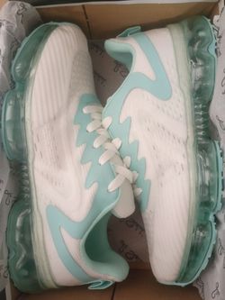 White and Mint Green Air Cushion Sneakers