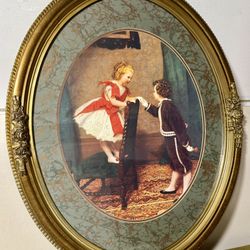 Framed art print titled Miss Lily's First Flirtation
