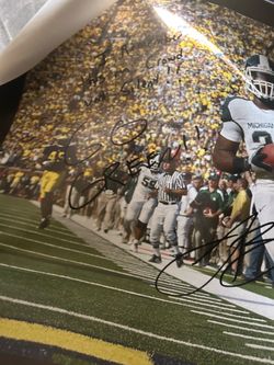 Leveon bell 20 x 30 Michigan state canvas Beckett certified
