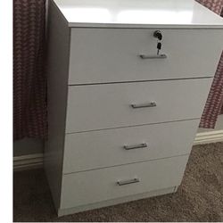 Dresser, Organizer, W Lock, White