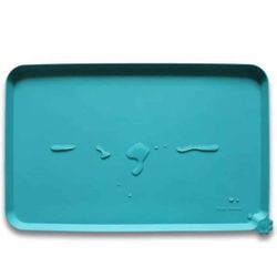 NEW! Hoki Found Large Silicone Pet Mat Food Tray (TEAL) 22" x 14"