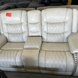 Biege Leather Recliner