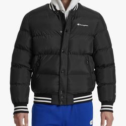 Black Champion Mens Varsity Bomber Puffer Jacket BRAND NEW (Sizes: Small-XXL)- $100 (SHIPPING ONLY)