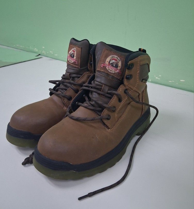 Brahma Unisex Work Boots Steel Cap Biege Men Size 7