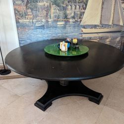All Wood Round Dining Table 70"