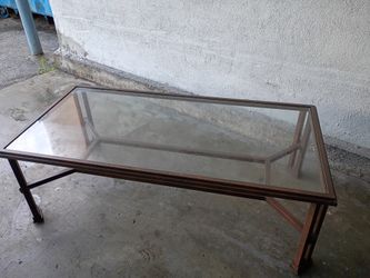 METAL FRAME-GLASS TOP TABLE -MODERN ART DECO STYLE
