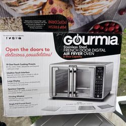 New Gourmia 6-Slice Digital Toaster Oven Air Fryer with 19 One-Touch Presets, Stainless Steel