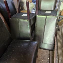 Free 8 Kitchen Or Dining Leather Chairs