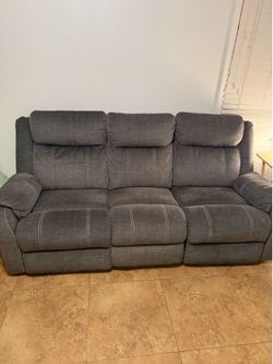 grey reclining couch