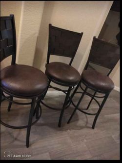 Set Of 3 Swivel Bar Stools