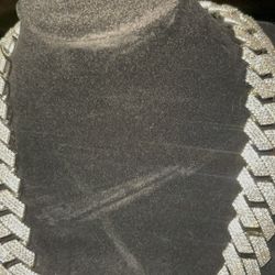 ICED OUT BLING SQUARE CZ NECKLACE AND ICED OUT CUBAN 