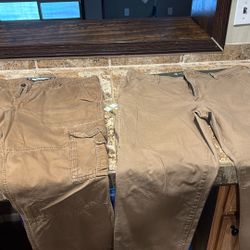 2 New Pair Work Pants/ Brown Men’s Size 36/30