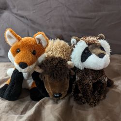 Fox Raccoon Buffalo Plush Toys