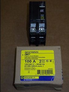 Squared D qo2100vh 100amp 2pole brakers