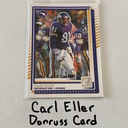 Carl Eller Minnesota Vikings Hall of Fame DE Donruss Card. 