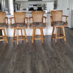 Real Oak Swivel Bar Chairs