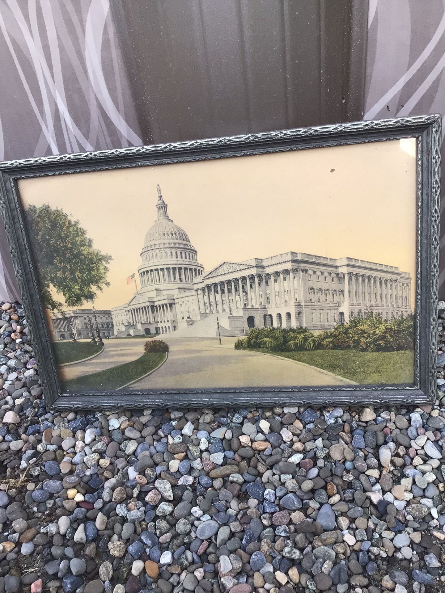 1920’s 8x12in Framed White House Print Hung In The Hotel Annapolis Rare