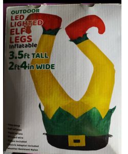 Outdoor LED Lighted Elf Legs Inflatable