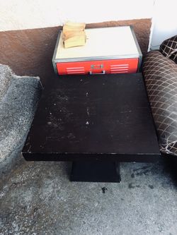 Square wooden table and stand