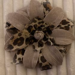Beige Large Fabric Flower Shaped Pin/brooch