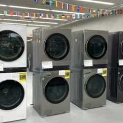 REDUCED-LG Front Load WashTowers-Center Control-OPEN BOX