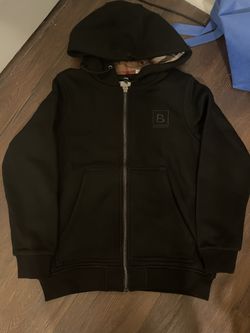 Black Burberry Zip Up Hoodie