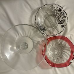 Four Glass Candy Dishes 