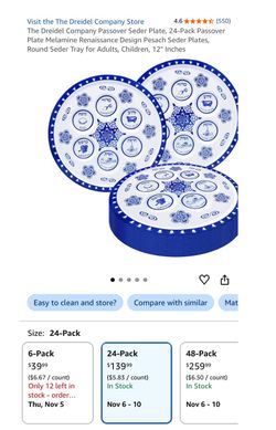 24PK Passover Seder Plates