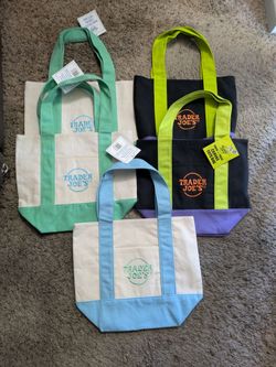 5 Trader Joe's Mini Canvas Totes