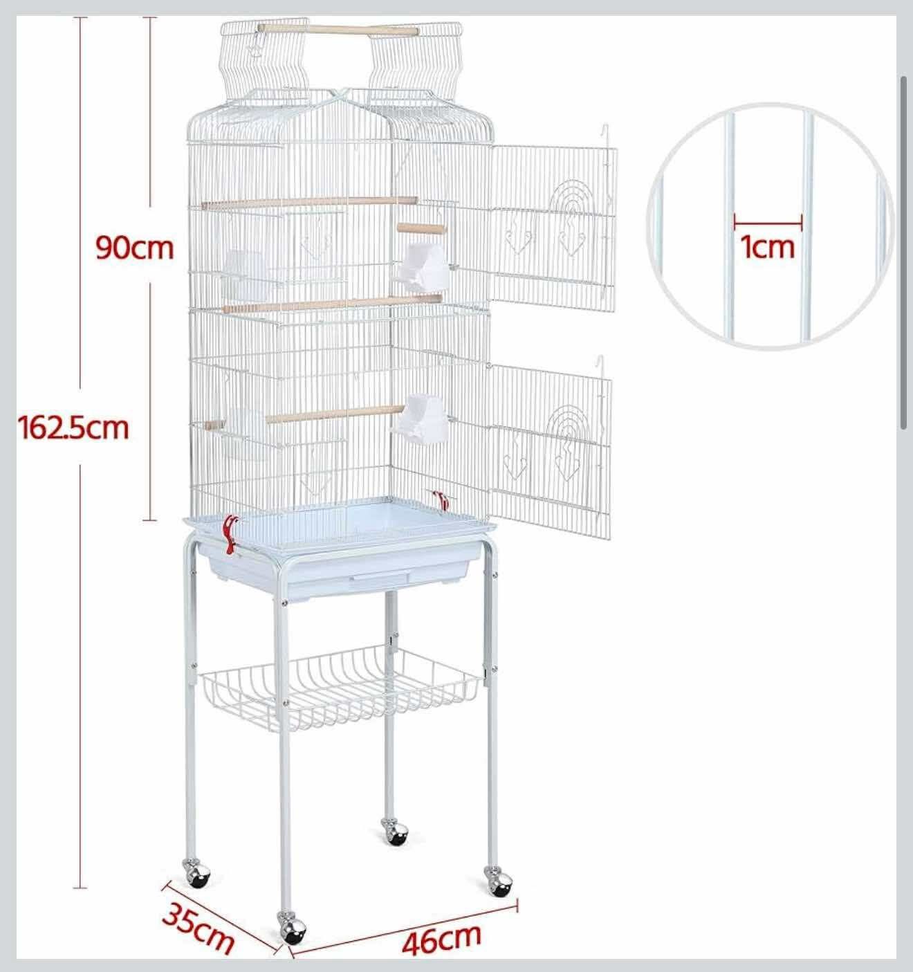 64-inch Open Play Top Bird Cages White L-22