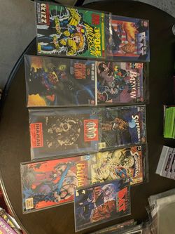 Batman and Superman with Judge Dread comics